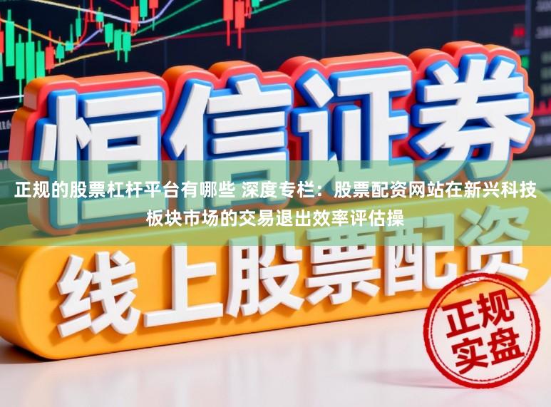 正规的股票杠杆平台有哪些 深度专栏:股票配资网站在新兴科技板块市场的交易退出效率评估操